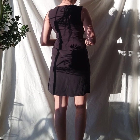 Italian Black Linen Viscose Summer Dress - Picture 2 of 5